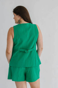 Skies Are Blue - Tailored Button-down Sleeveless Vest