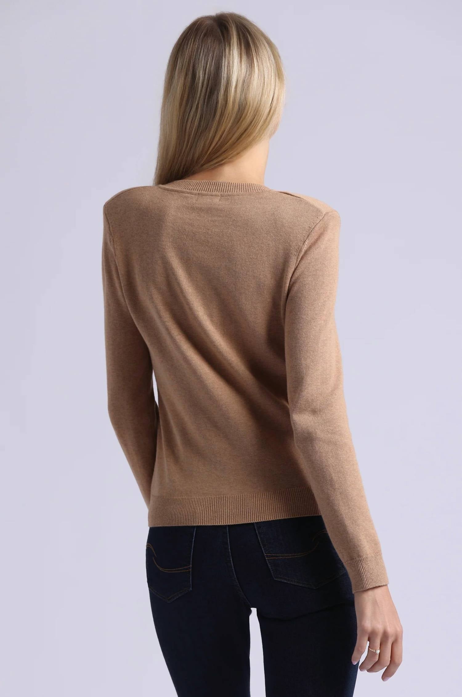Minnie Rose - Women's Power Shoulder Long Sleeve Top