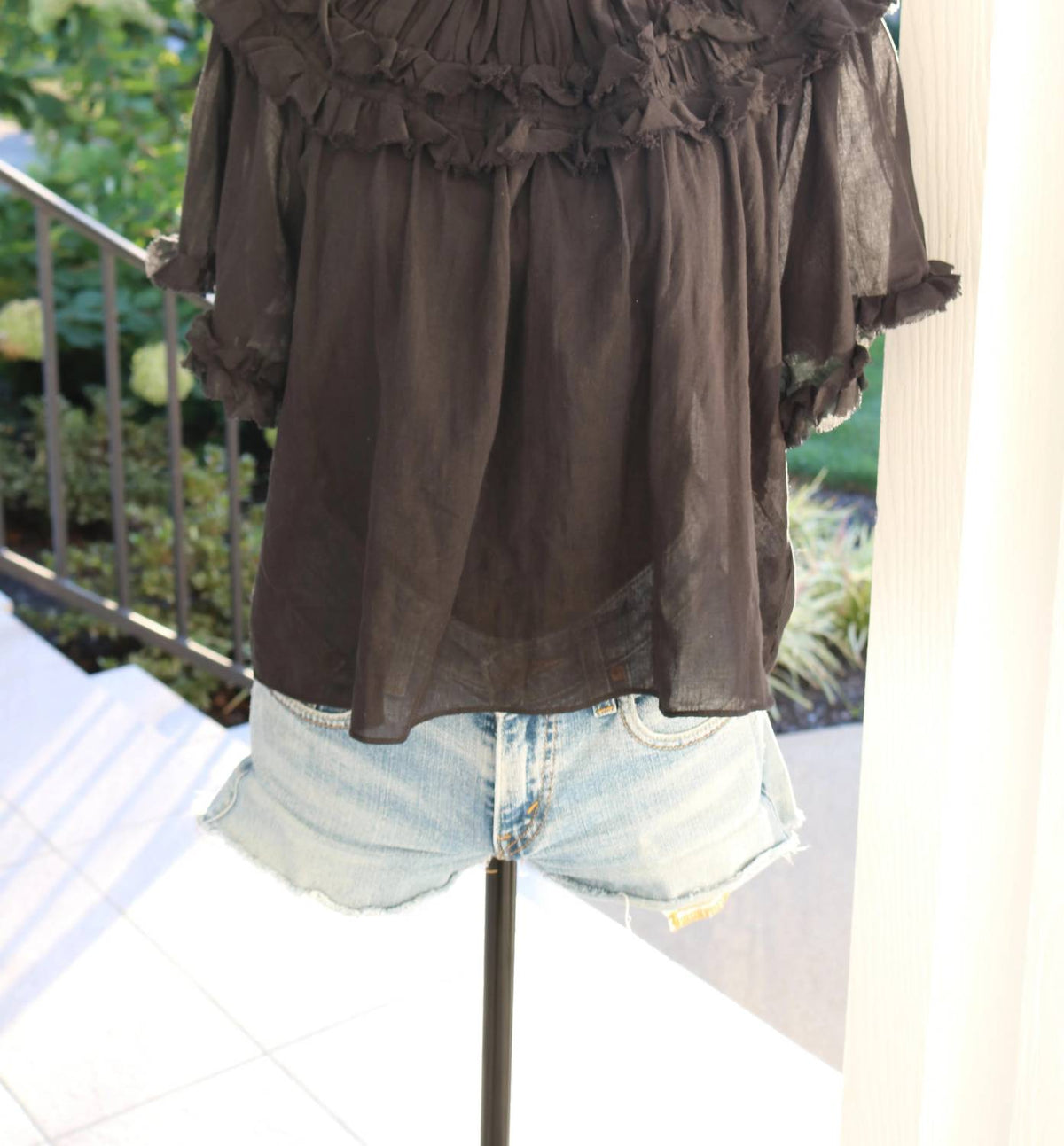 Trend:Notes - Women's Short Sleeve Sheer Blouse
