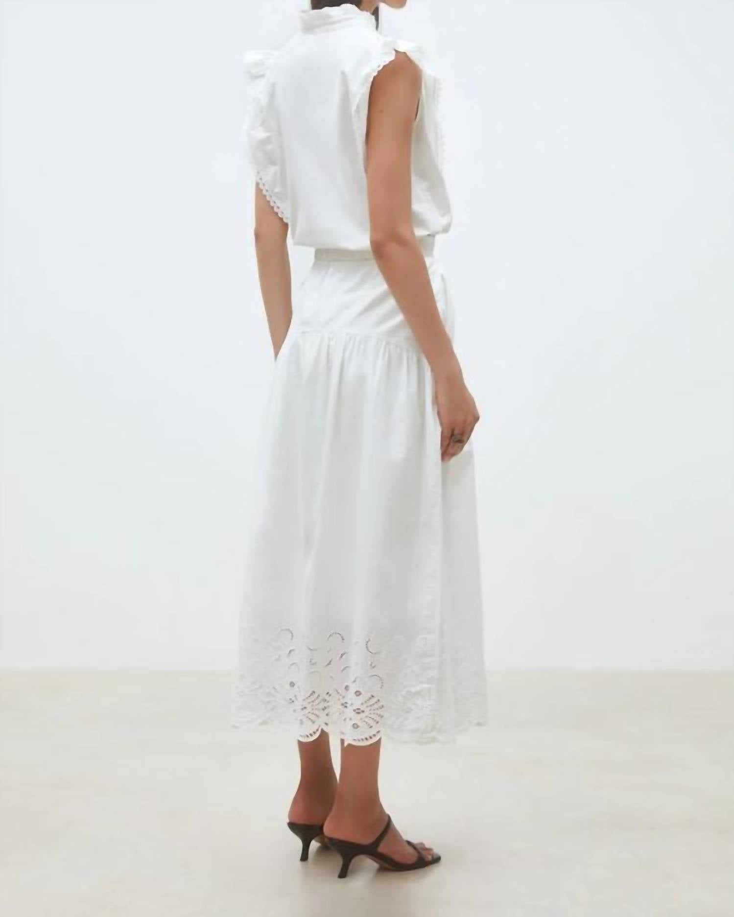 Suncoo - Louna Embroidered Ruffled Blouse