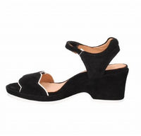 L'amour Des Pieds Women's Marora Suede Sandal in black white - women's sandal - detail view