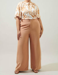 Sugarlips - Chelsea Belted Wide Leg Trousers Curve