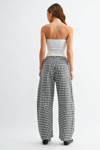 Just Black Denim - Gingham Barrel Jeans