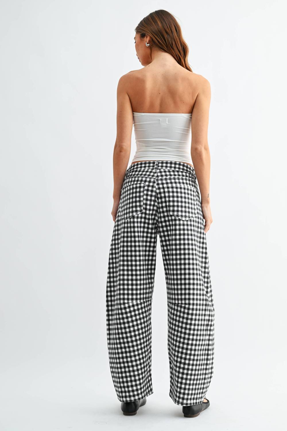 Just Black Denim - Gingham Barrel Jeans