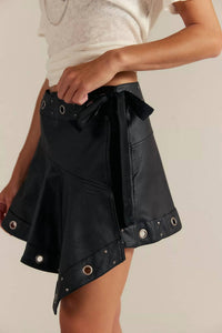 Free People - Cassis Vegan Leather Wrap Skirt