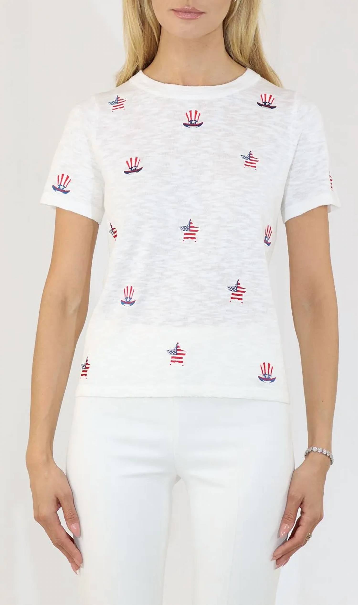 Metric Knits - Patriotic Embroidered Tee