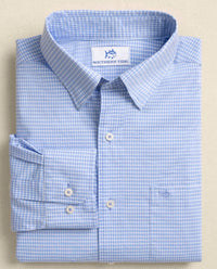 SOUTHERN TIDE Crofton Plaid Charleston Sport Shirt in ocean channel - men's shirt - view 4