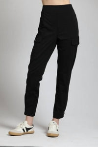 APNY Women's Ponte Pull On Cargo Pant in black - women's pants