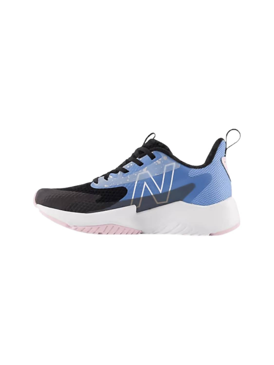 New Balance Kid's Rave Run V2 Shoes in black blue - kids' sneaker - detail view