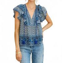 M.A.B.E. - Viti Print Frill Top