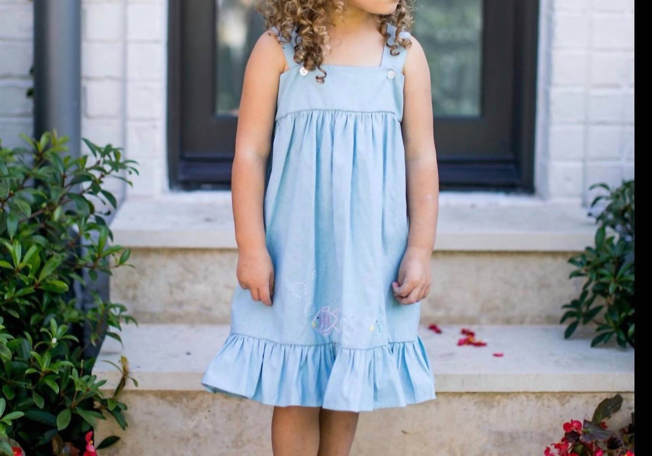 THE PROPER PEONY FINLEY FISH DRESS in blue - kids' dress