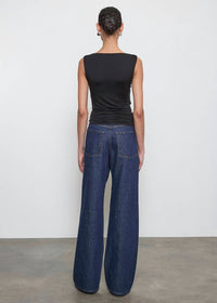 Enza Costa - FLUID JERSEY SLEEVELESS DRAPED BOATNECK TOP