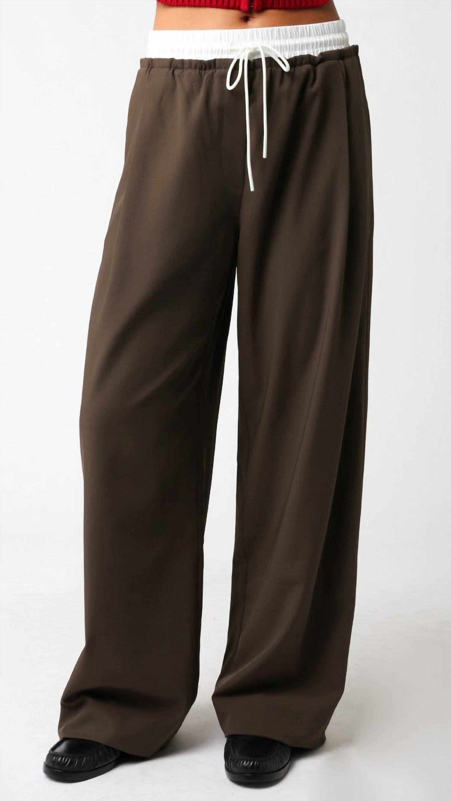 Olivaceous - Drawstring Track Pants