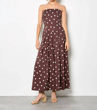 Apricot - Polka Dot Bow Back Wide Leg Jumpsuit