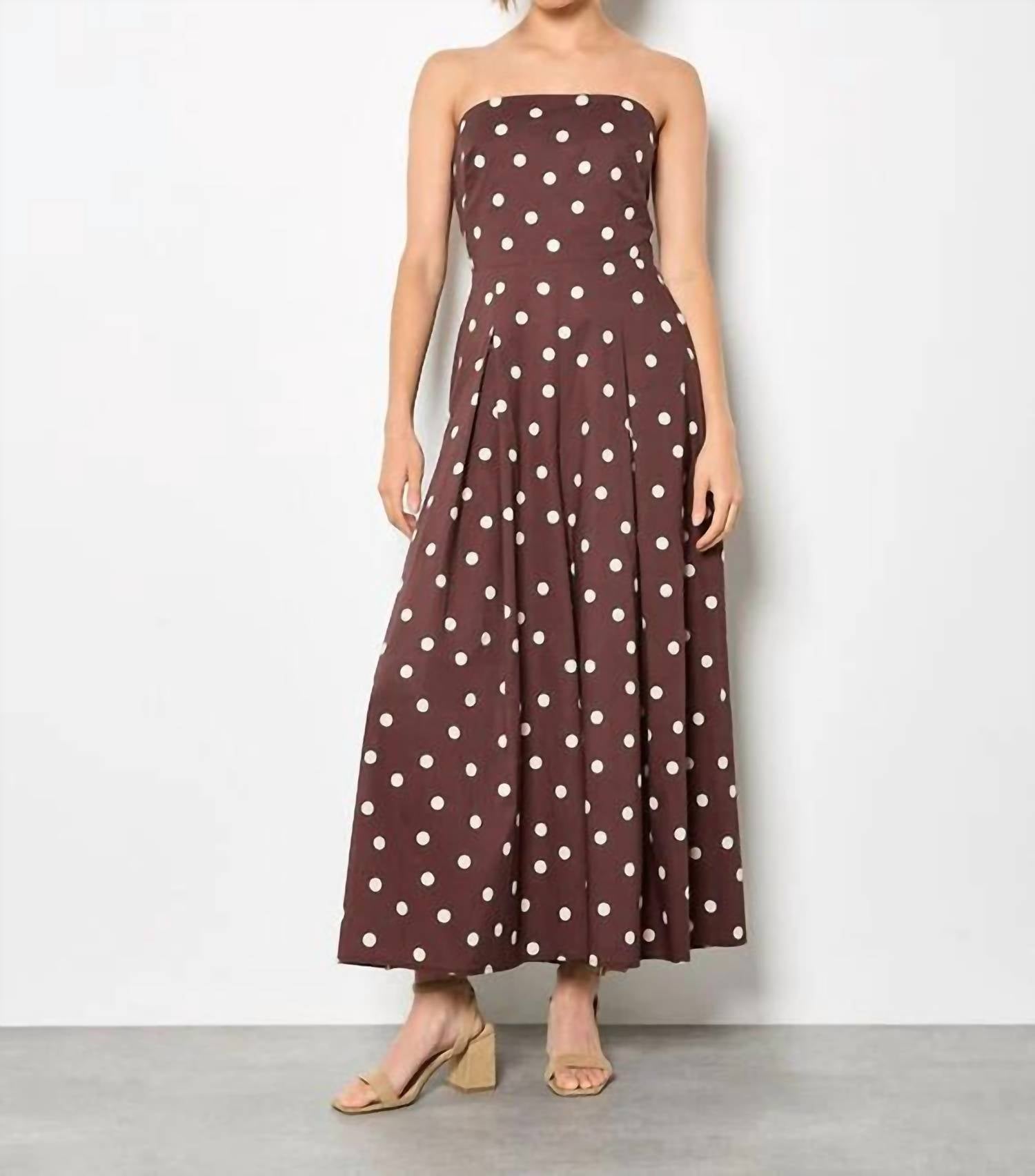 Apricot - Polka Dot Bow Back Wide Leg Jumpsuit