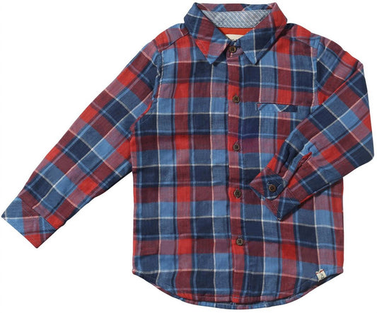 Me & Henry - Boys Atwood Woven Button Down Plaid Shirt
