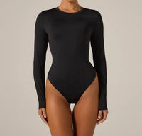 7Diamonds Sleek Long Sleeve Bodysuit in black - women's shirt