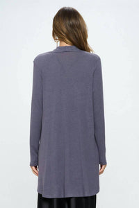Renee C - Brushed Knit Draped Cardigan With Cashmere Feel