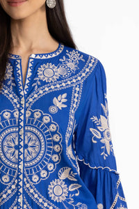 Johnny Was - Scallop Sleeve Embroidered Blouse