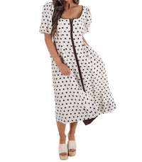 Entro - Sweet Like Summer Polka Dot Midi Dress