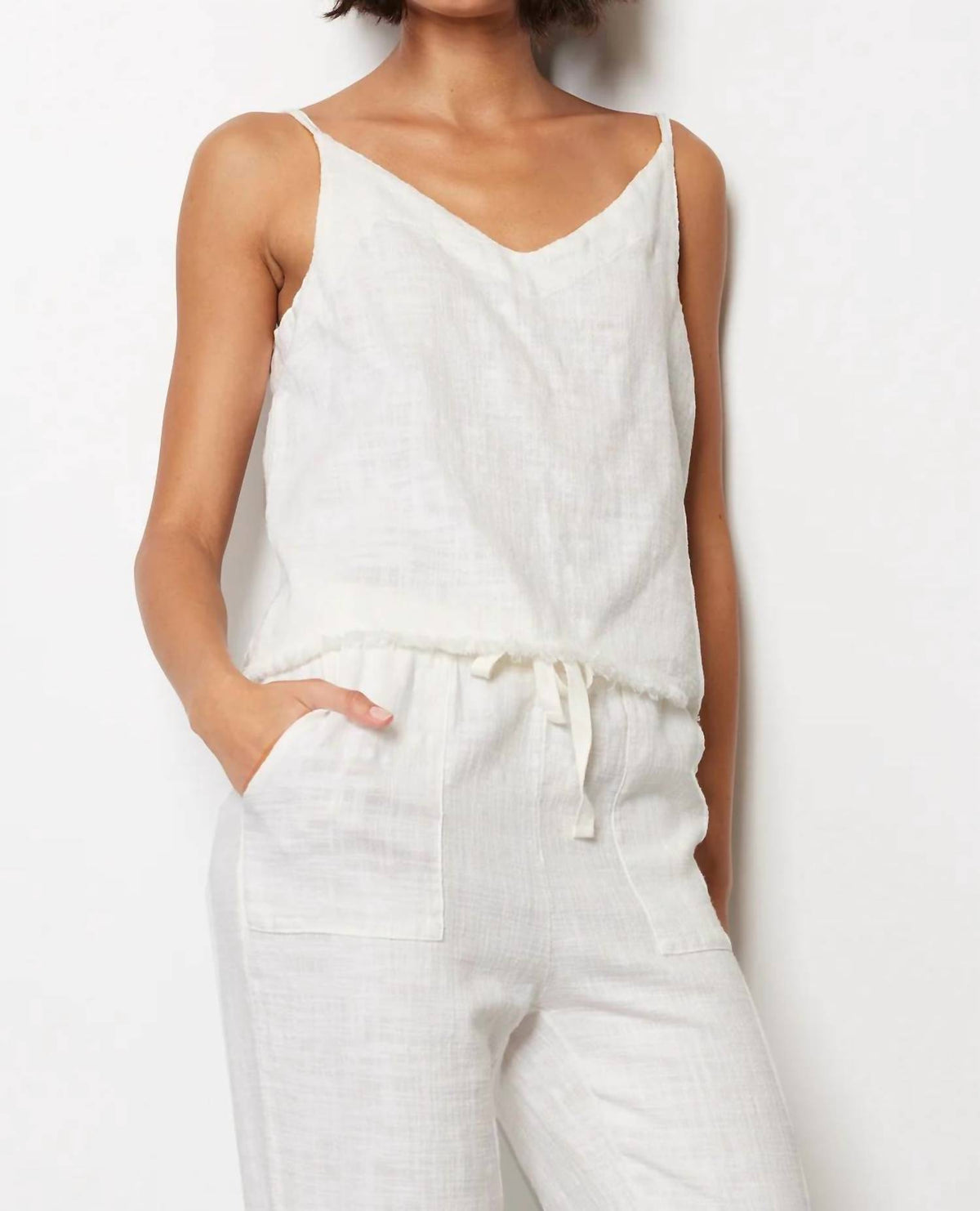 Bobi - V Neck Skinny Strap Cami Top