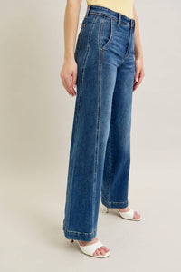 Judy Blue Sullivan High Waist Wide Leg Trouser in blue - women's jeans - alternate view