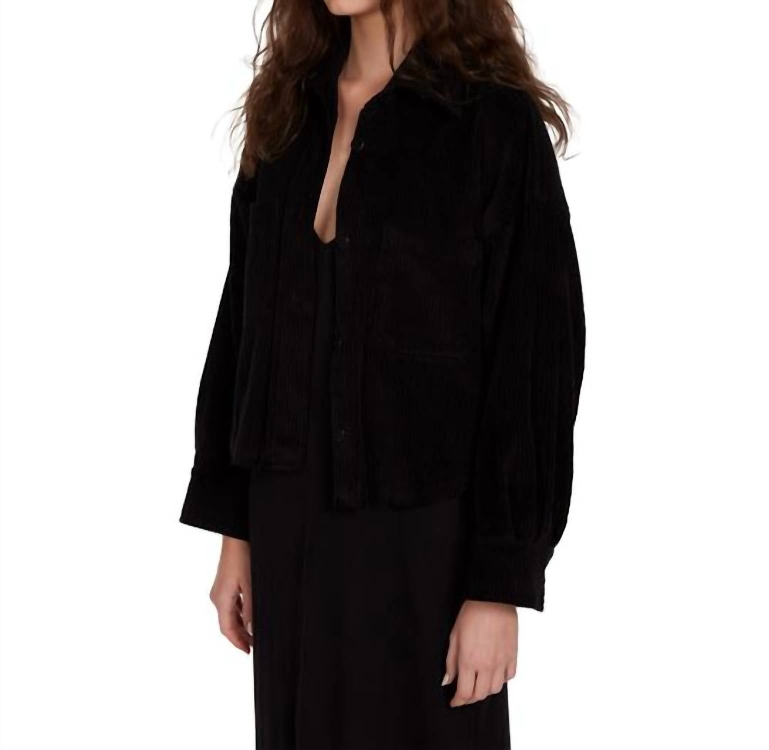 Les Tien - Coopa Oversized Crop Button Up Top