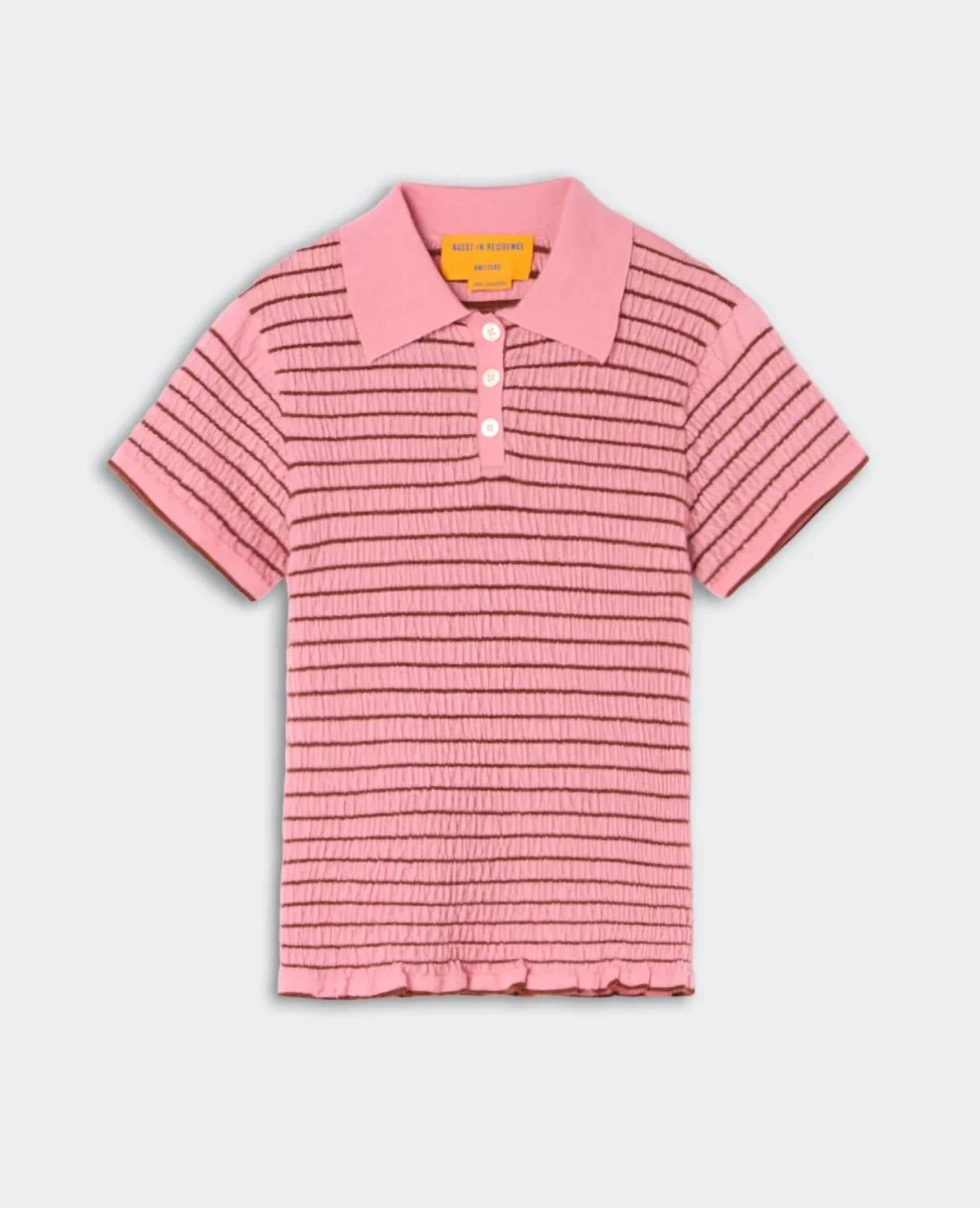 Guest In Residence - Smocked Shrunken Polo