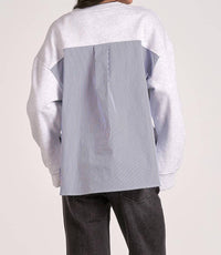 Elan - Long Sleeve Mix Media Top