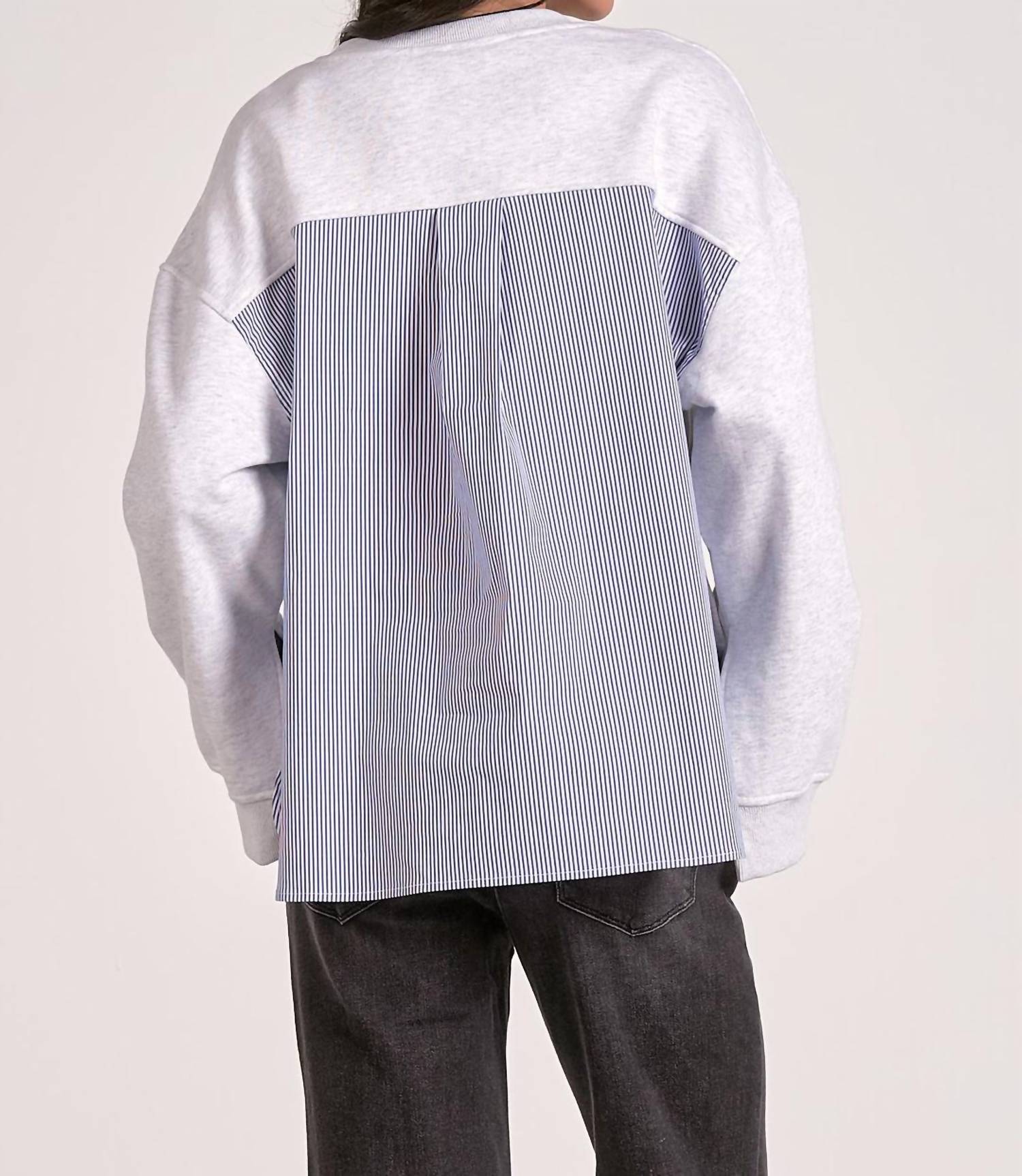 Elan - Long Sleeve Mix Media Top
