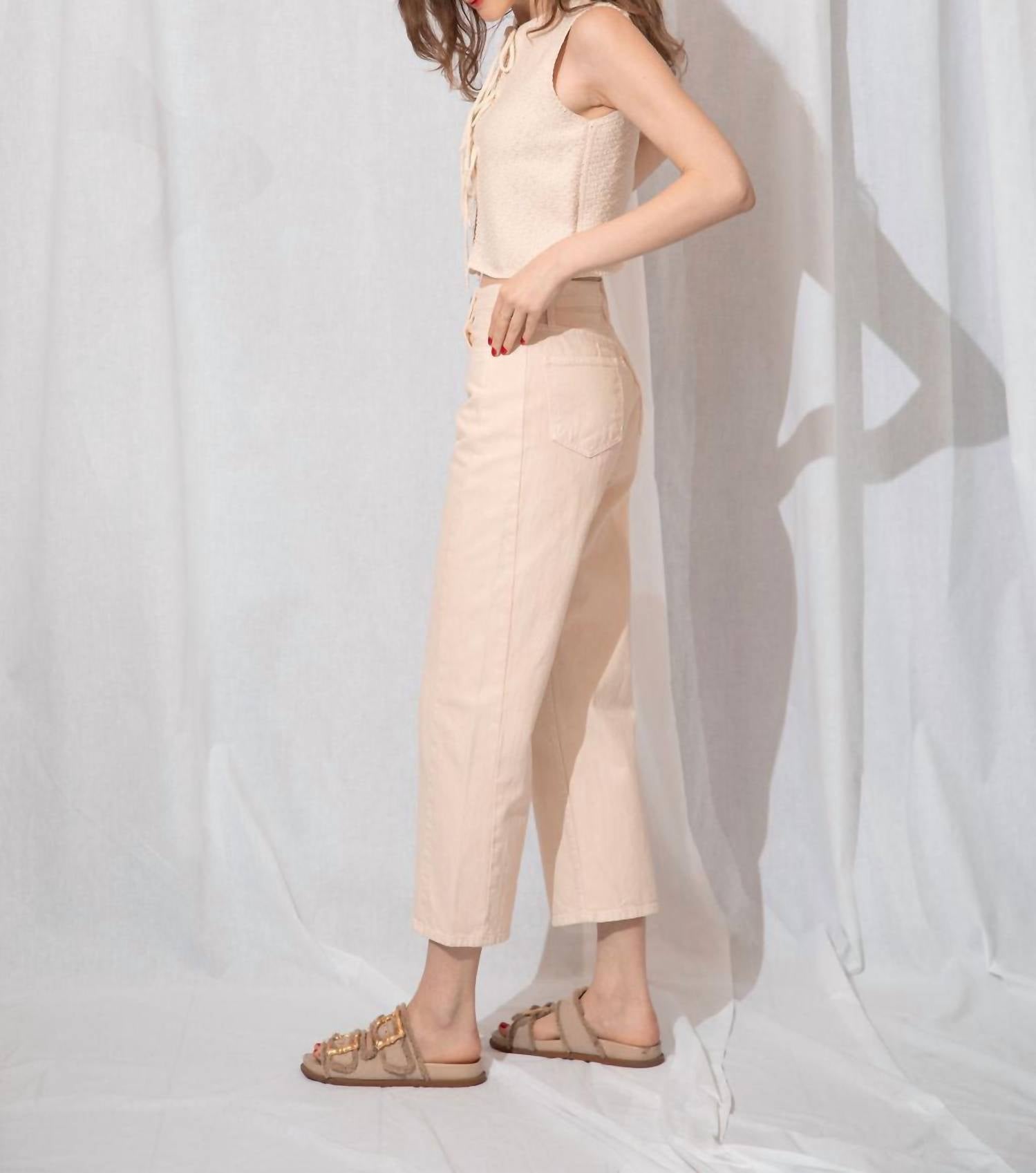 JUST BLACK DENIM Slim Barrel Jean in cream - women's jeans - view 5
