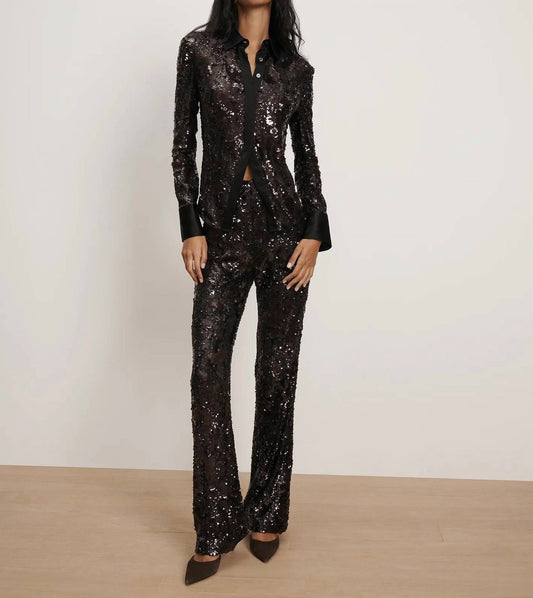 Veronica Beard - Collier Sequined Flare Pant