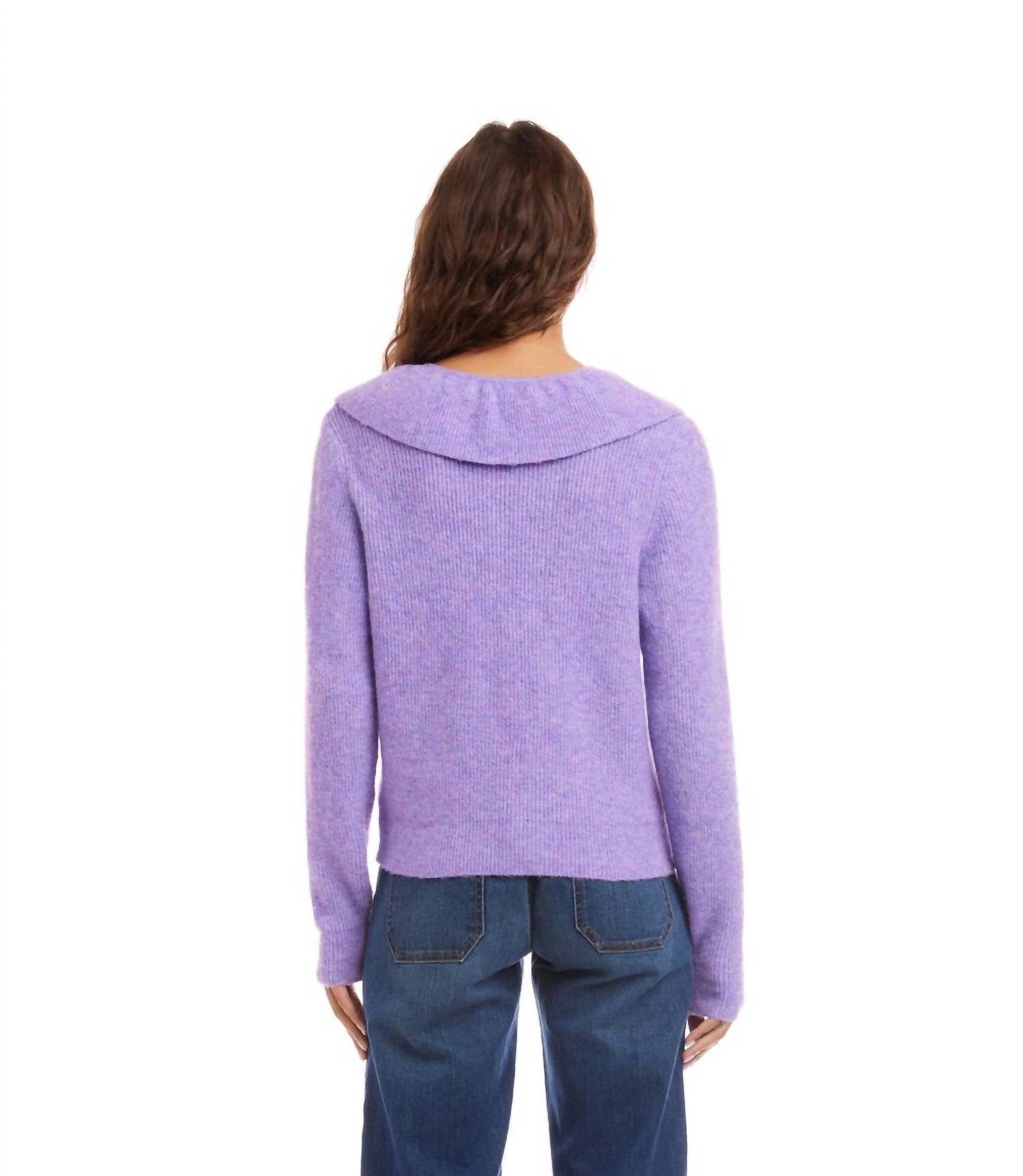 Karen Kane - Ruffle Neckline Cardigan Sweater
