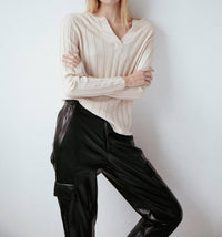 Amanda Maria - Cashmere Blend Ribbed V Sweater