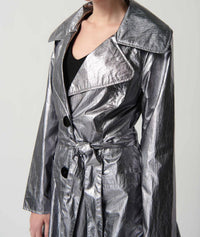 Joseph Ribkoff Metallic Double-breasted Jacket in silver - women's jacket - alternate view
