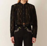 ALIX OF BOHEMIA Ryland Daisy Shirt in blackjack - women's blouse