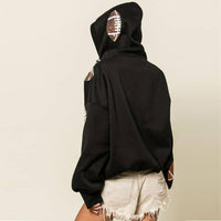 Bibi - Football Sequin Half Zip Up Hoodie