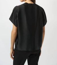 Joseph Ribkoff - Abstract Print Short Sleeve Boxy Top