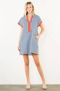 Thml - Striped Detail V-Neck Dress