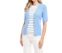 Karen Kane - Short Sleeve Ribbed Cardigan Sweater