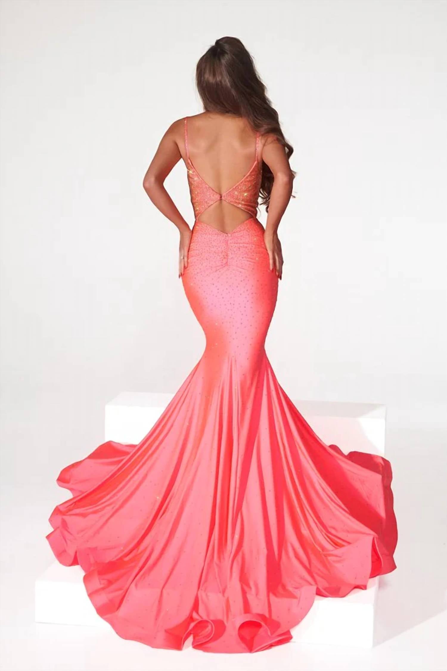 Portia&Scarlett - Jeweled Cutout Back Prom Dress