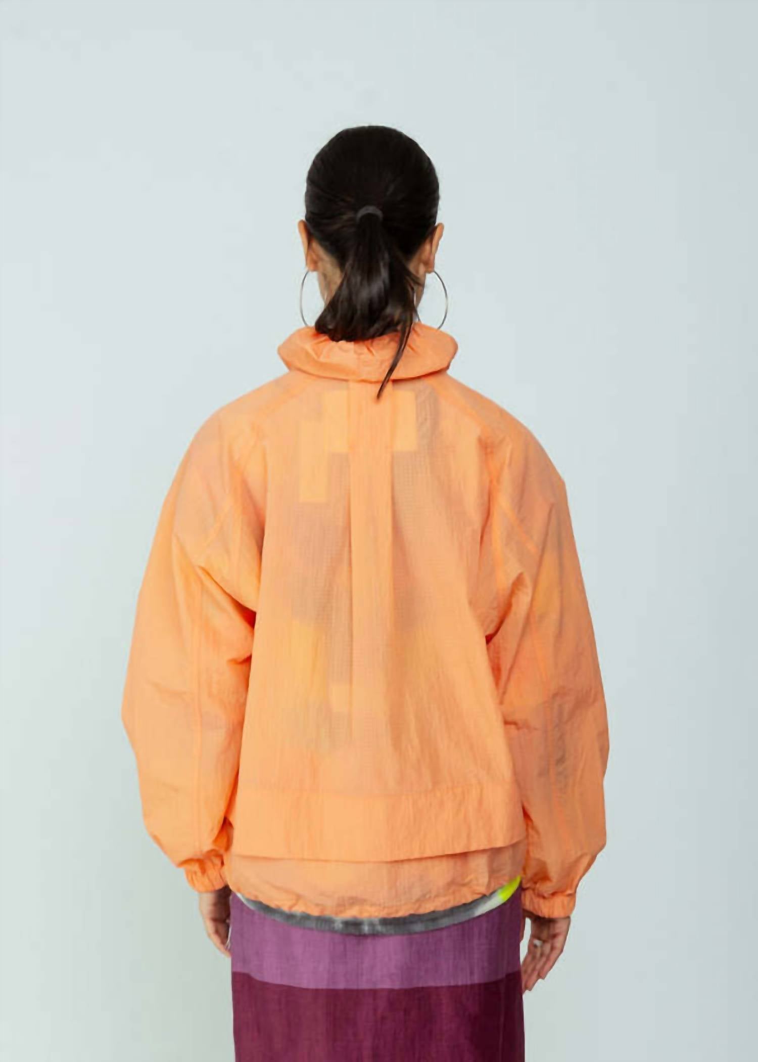OOFWEAR Ripstop Full Zip Front Jacket in apricot - women's jacket - detail view