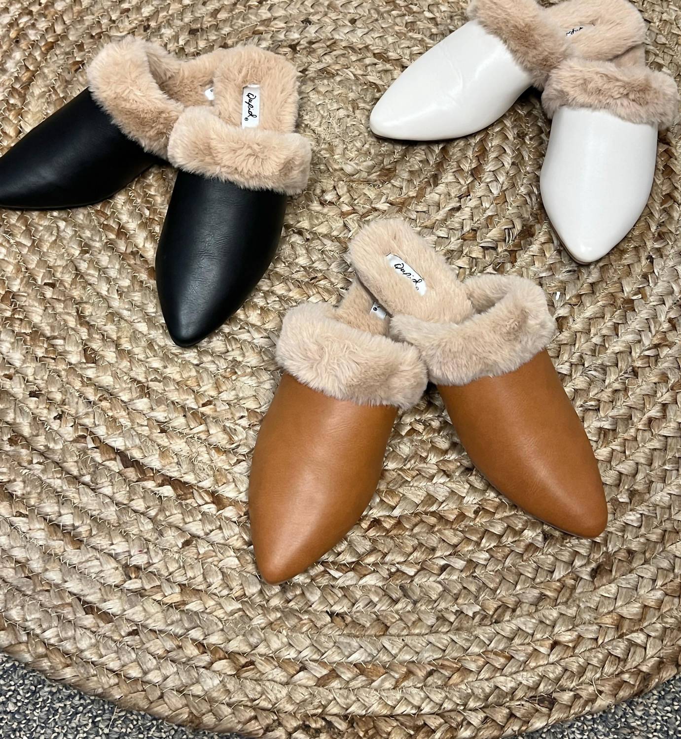 Thistle And Clover - Women's Dress Furry Flats