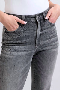 Judy Blue - High Waist Rhinestone Straight Jean