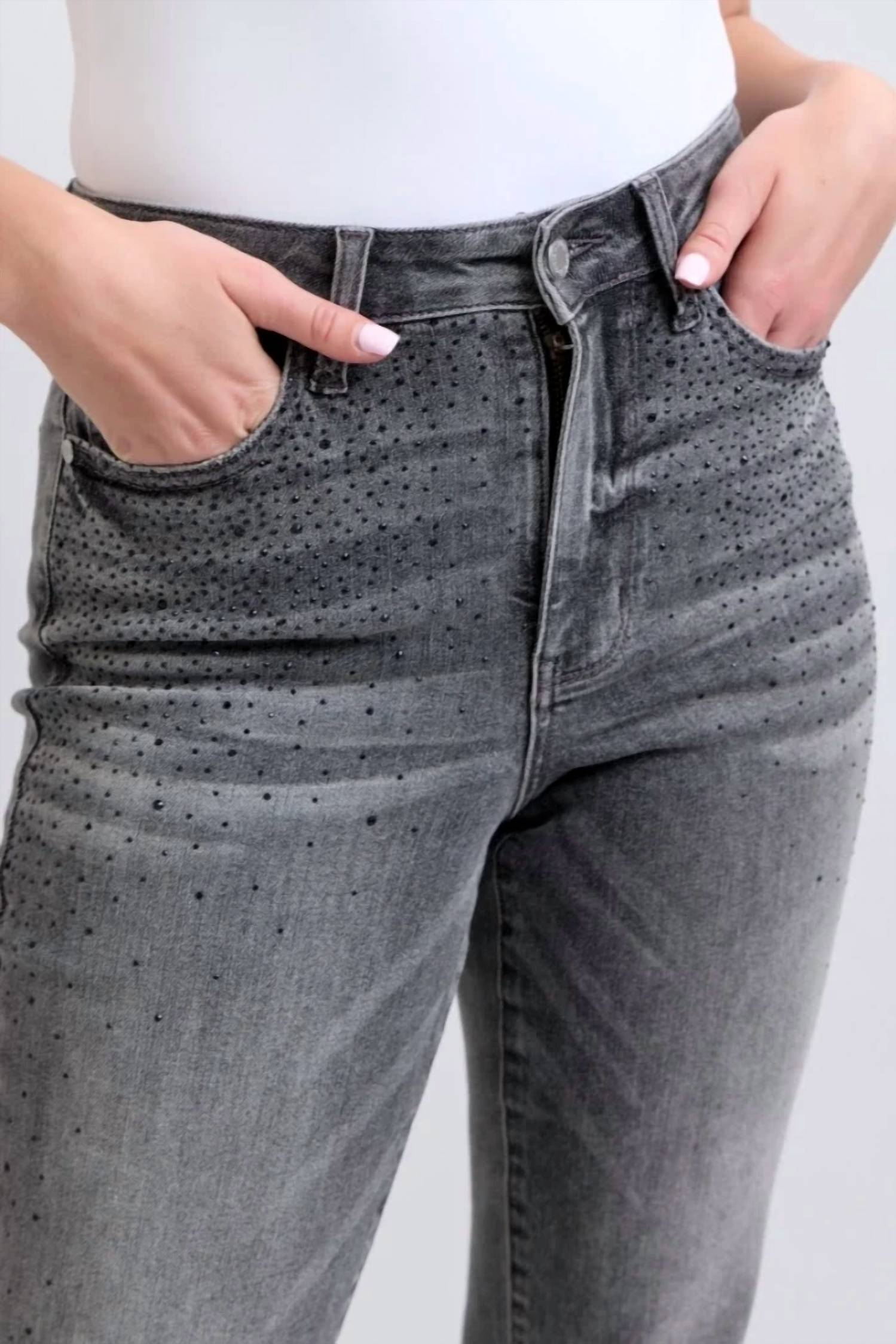 Judy Blue - High Waist Rhinestone Straight Jean