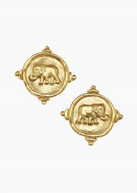 Susan Shaw - Elephant Intaglio Stud Earrings