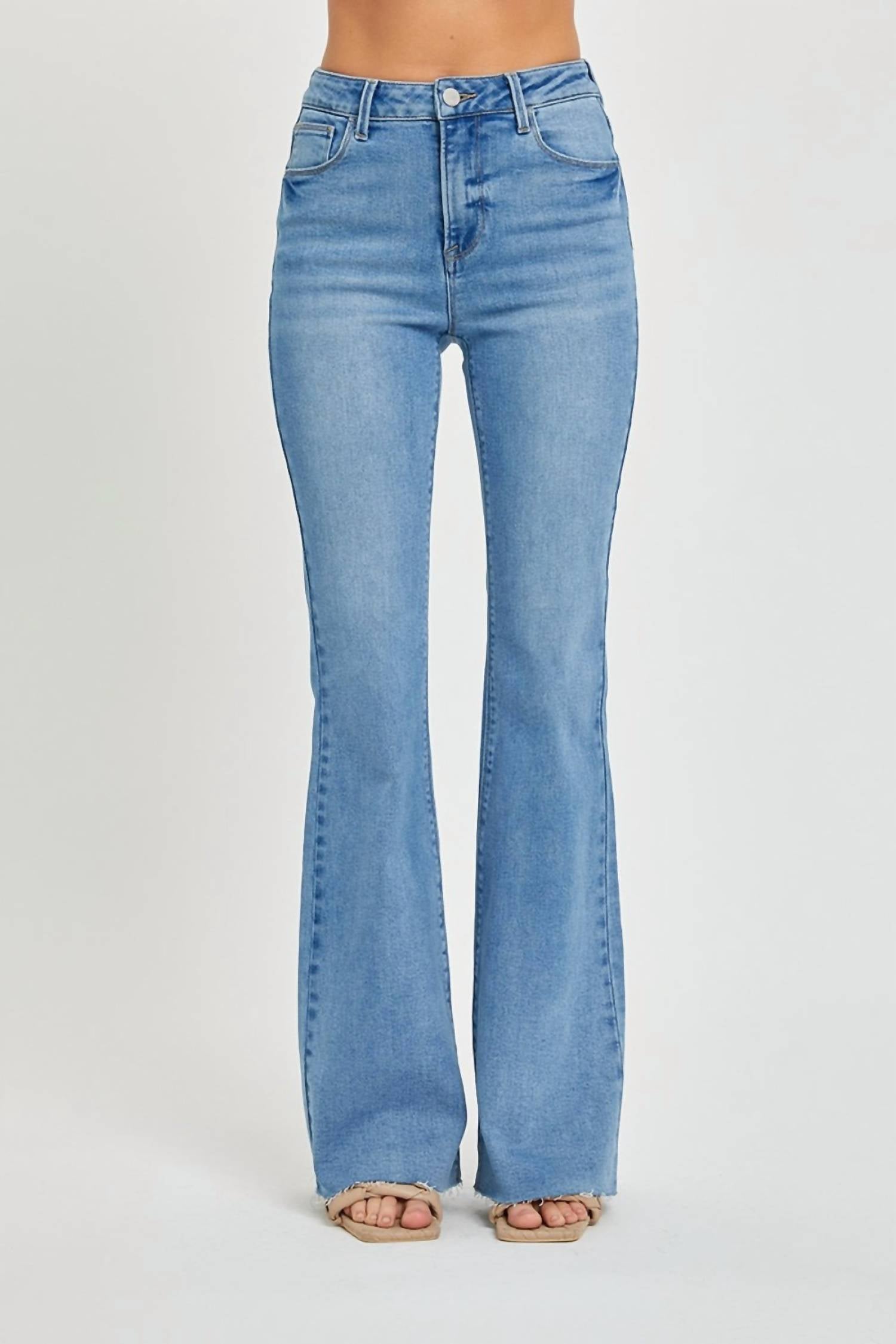 Risen - High Rise Raw Cut Bootcut Jeans