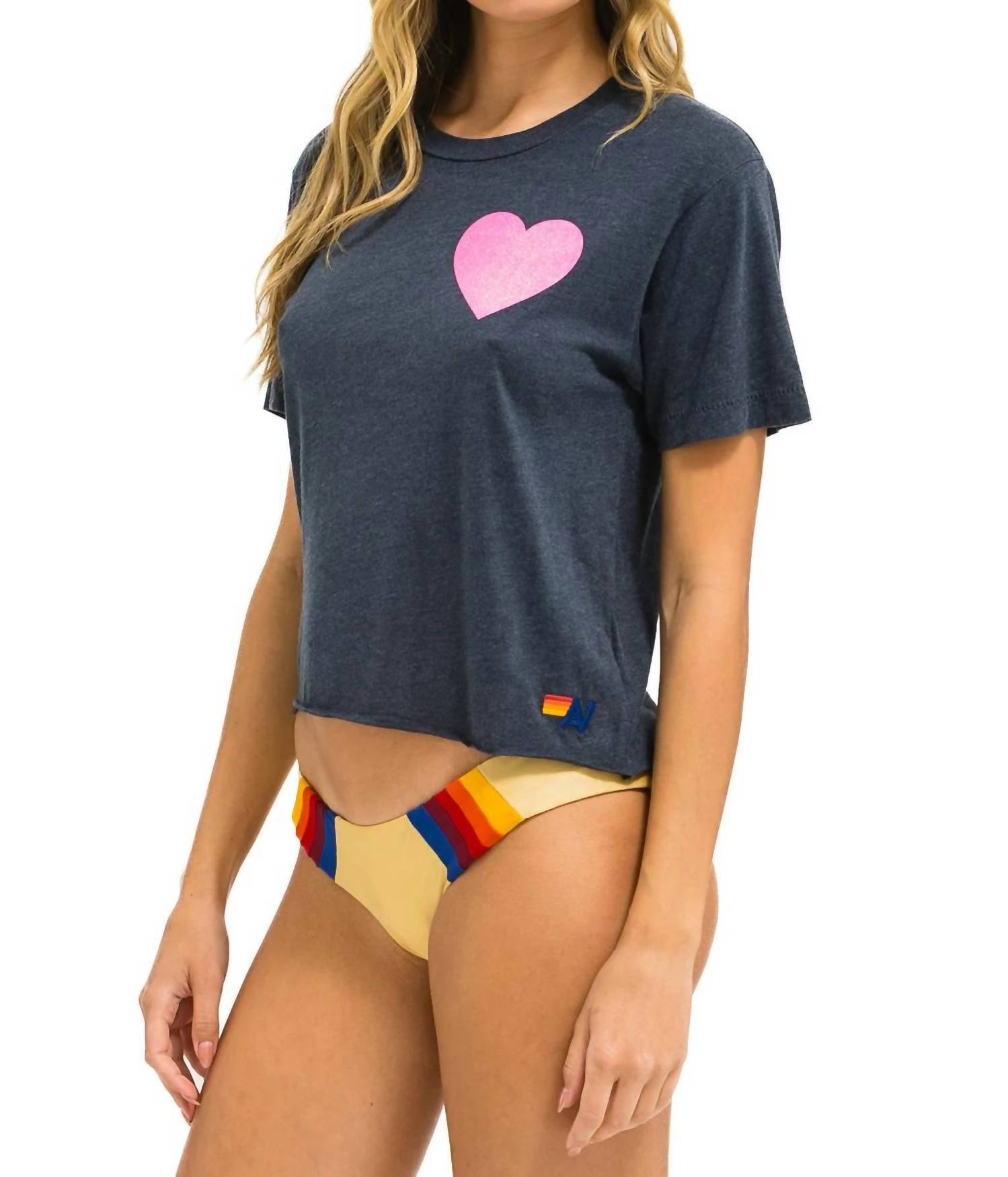 Aviator Nation - Boyfriend Glitter Heart Tee