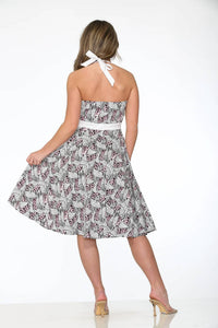 Orchid Bloom - Halter Swing Dress