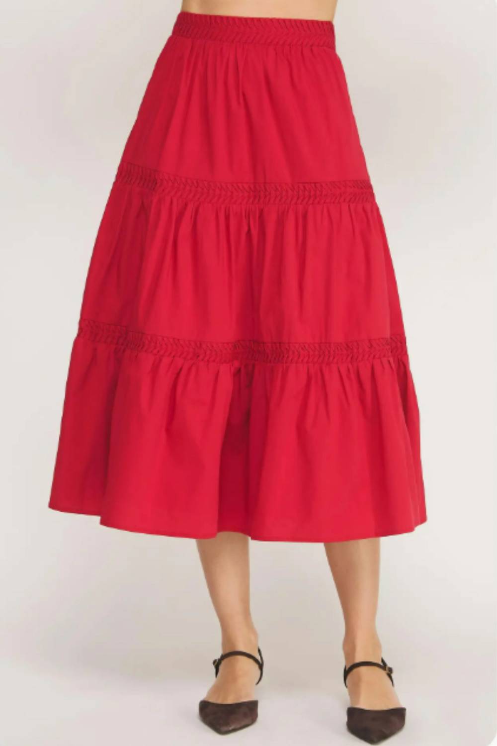 Strut & Bolt - Pintuck Tiered Midi Skirt